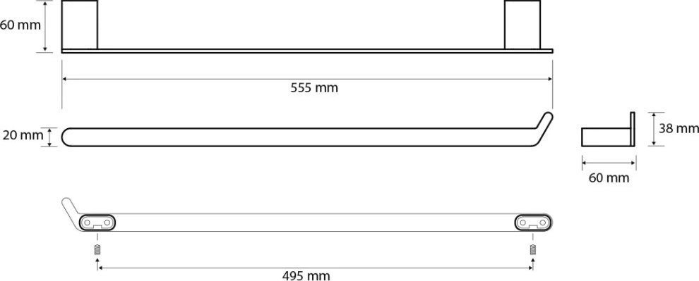 Аксессуары для ванной и туалета Bemeta Organic 167104360 (495мм, черный матовый) - фото2