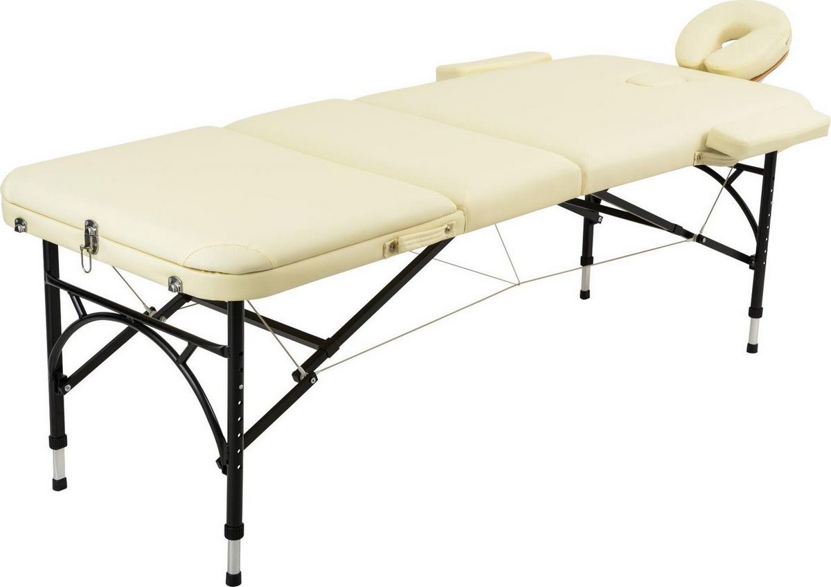 Массажный стол Atlas Sport складной Strong 70 см 3-с алюминиевый (бежевый) - фото