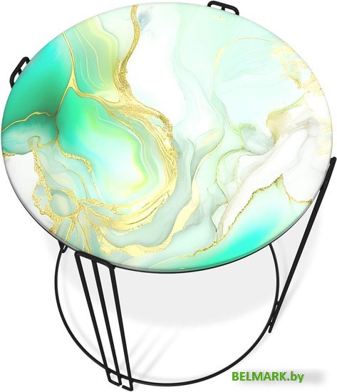 Журнальный столик Sheffilton SHT-CT53 (лазурно голубой/черный муар) - фото2