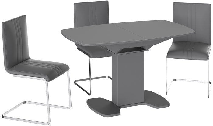 Кухонный стол Трия Портофино СМ(ТД)-105.02.11(1) (серый/стекло серое матовое Lux) - фото2