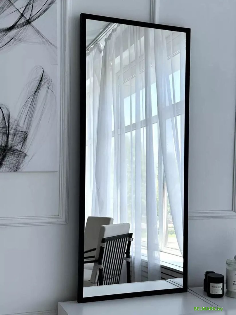 Зеркало eMZe Line 52x102 LINE.52.102.CHE (черный) - фото