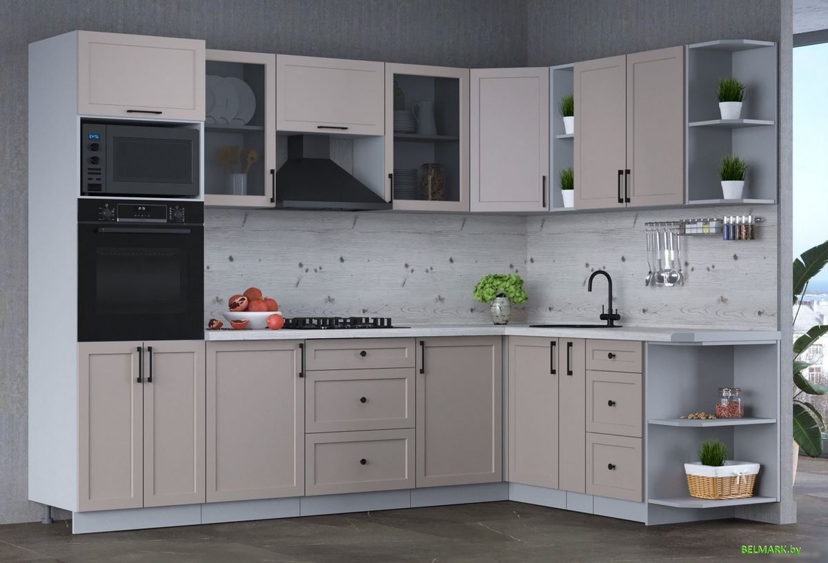 Готовая кухня Интерлиния Тренд 1.88x2.8 ВТ правая (луна/луна/бискайская сосна) - фото2