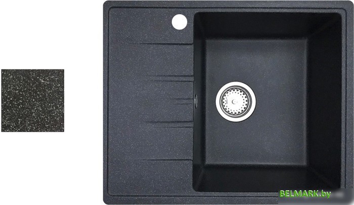 Кухонная мойка БелЭворс Mila R (черный, без сифона) - фото