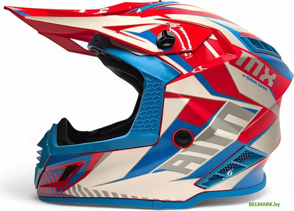 Мотошлем AIM RH855 Fiber Glass Tondo RH855T-BWR-XS (XS, синий/белый/красный) - фото2