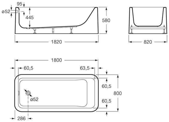 Ванна Roca Element 180x80 [24T439000] - фото2