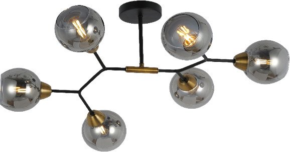 Люстра средней высоты Mirastyle MD-8200/6 BK+GDBR - фото