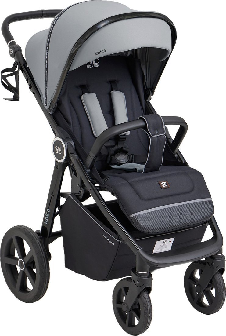 Коляска прогулочная «книга» Sweet Baby Unica (серый) - фото