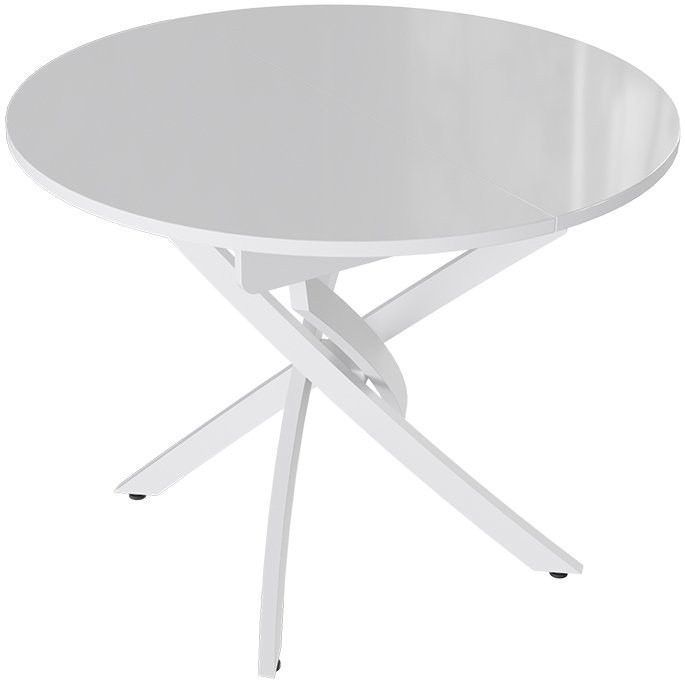 Кухонный стол Трия Diamond тип 3 КМ+02.68.000.168 (белый муар-белый глянец) - фото