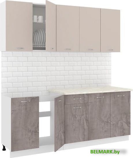 Готовая кухня Кортекс-мебель Корнелия Лира-лайт 2.0м (капучино/оникс/королевский опал) - фото