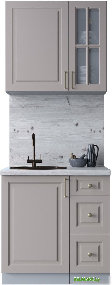 Готовая кухня Интерлиния Мила Шато 0.8А (луна/луна/бискайская сосна) - фото