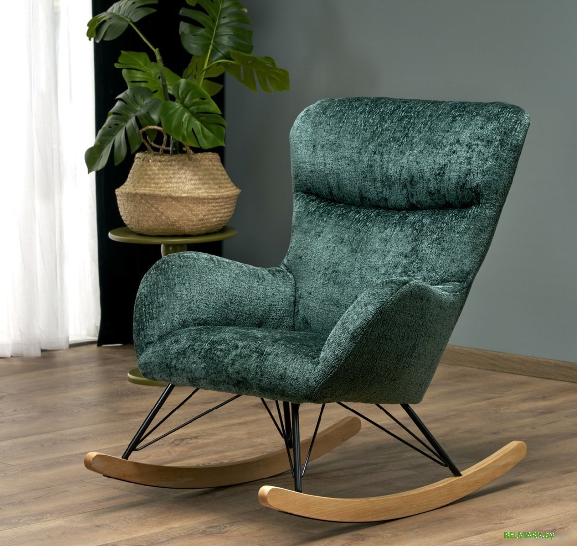 Кресло-качалка Halmar Castro (темно-зеленый) - фото2