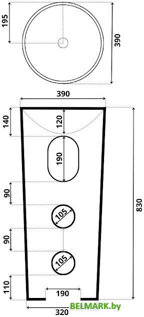 Умывальник Roxen Lila 570905 - фото2