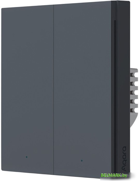 Выключатель Aqara Smart Wall Switch H1 двухклавишный без нейтрали (графит) - фото