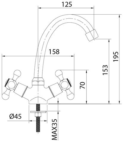 Смеситель Milardo Duplex DUPSB00M01 - фото2