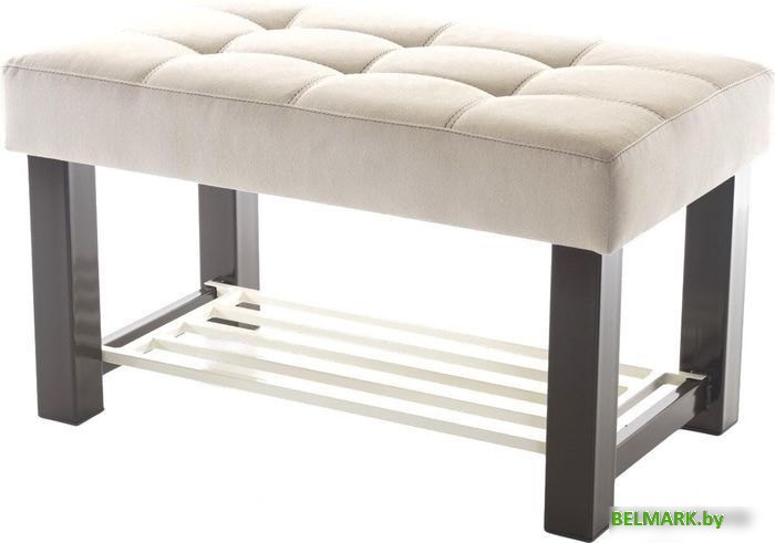 Банкетка AMC Lux 4 с полкой ткань коричневый/бежевый/бежевый 4.2Б80233 - фото