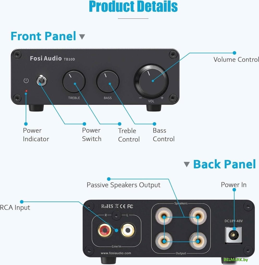 Усилитель мощности Fosi Audio TB10D (32V/5A) - фото2
