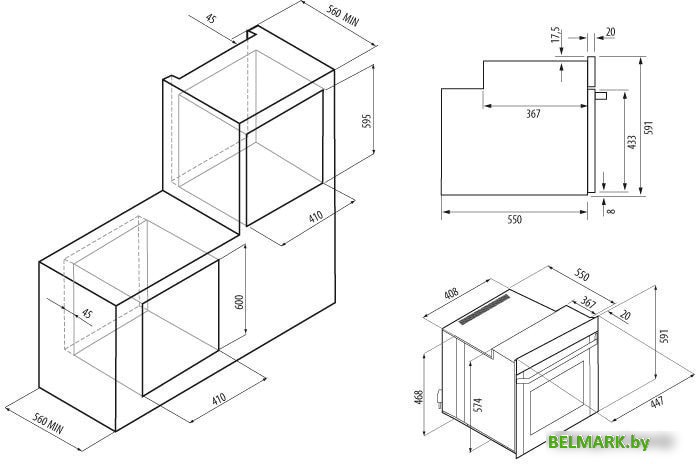 Электрический духовой шкаф Krona Corrente 45 WH - фото2