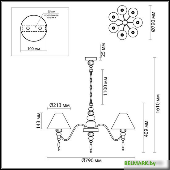 Подвесная люстра Odeon Light Sochi 4896/7 - фото2