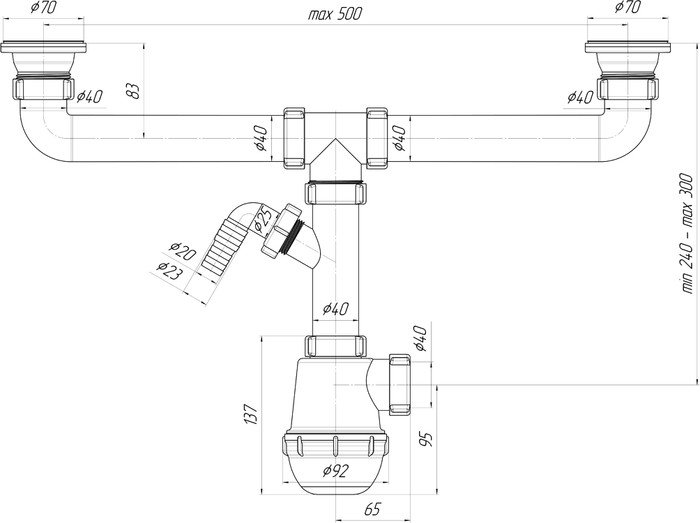 Сифон Ани Пласт Грот A3500 - фото2