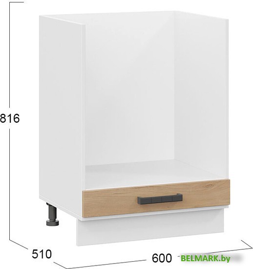 Шкаф напольный Трия Детройт 1Н6Б (белый/дуб крафт золотой) - фото2