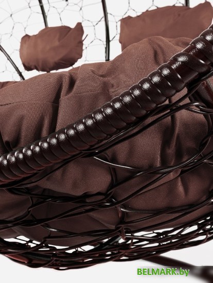 Подвесной диван M-Group Лежебока 11180205 (с коричневым ротангом/коричневая подушка) - фото2