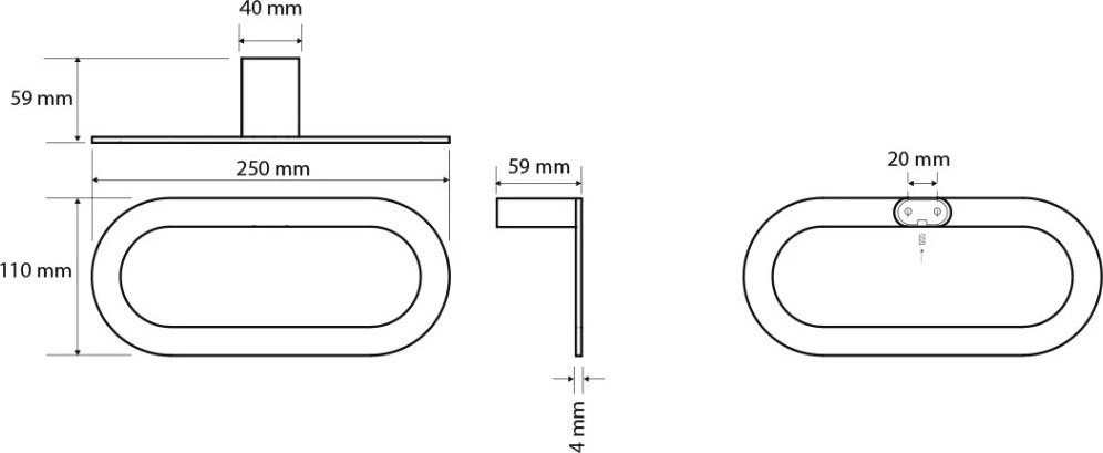 Аксессуары для ванной и туалета Bemeta Organic 167104380 (250мм, черный матовый) - фото2