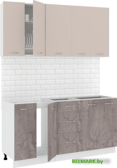 Кухня Кортекс-мебель Корнелия Лира 1.6 без столешницы (капучино/оникс) - фото