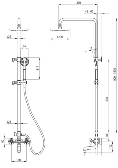 Душевая система Deante Temisto NAC M1QT - фото2