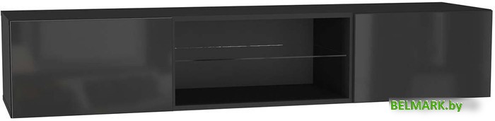 Антресоль НК-Мебель Point Тип-33 (черный/черный глянец) - фото