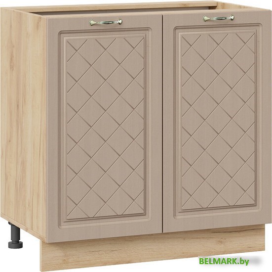 Шкаф напольный Трия Бьянка 1Н8 (дуб крафт золотой/дуб кофе) - фото