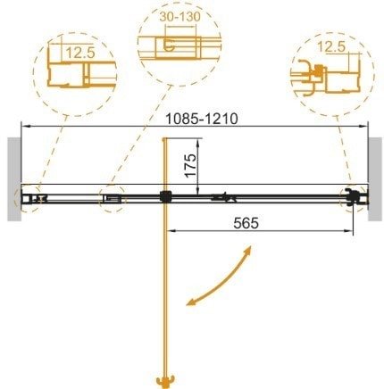 Душевая дверь Cezares Variante-B-1-110/120-C-Cr - фото2
