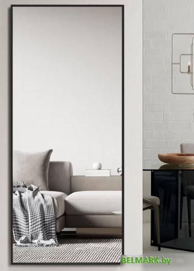 Зеркало Алмаз-Люкс М-438 140x60 (в алюминиевой раме/черный) - фото