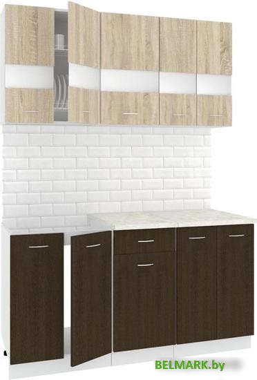 Кухня Кортекс-мебель Корнелия Экстра 1.5м (дуб сонома/венге/марсель) - фото