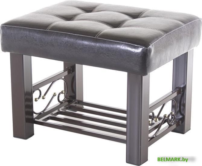 Банкетка AMC Lux 4 с полкой кожзам коричневый/коричневый/коричневый 5.1Б60222 - фото