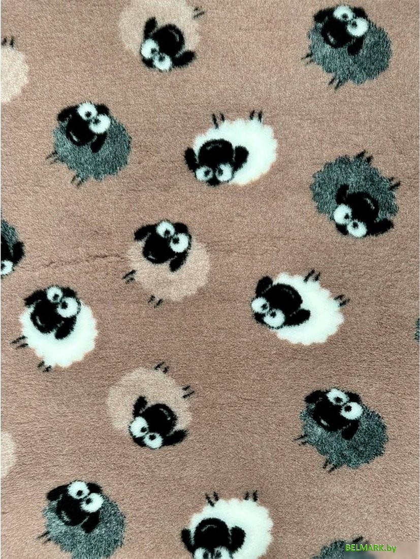Коврик (подстилка) Profleece Овечки PF026 (бежевый/черный/белый) - фото