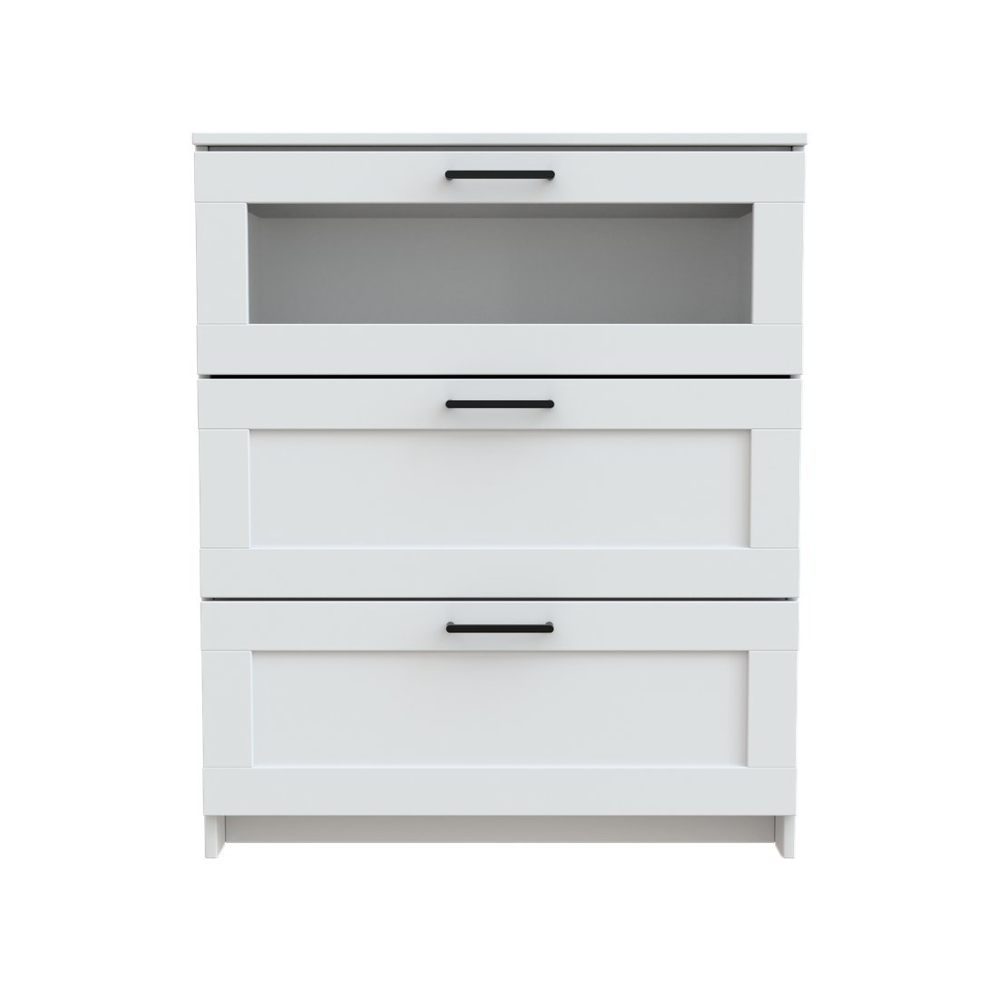 Комод Mio Tesoro Нави 3 ящика 2.15.02.020.1 (белый, со стеклом) - фото2