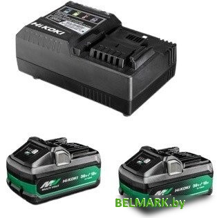 Аккумулятор с зарядным устройством Hikoki UC18YSL3 WJZ (18В/2x8 Ah + 14.4-18В) - фото