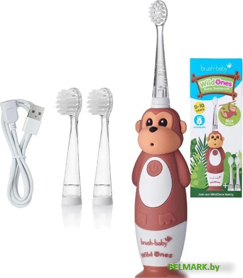 Электрическая зубная щетка Brush-Baby WildOnes Monkey - фото