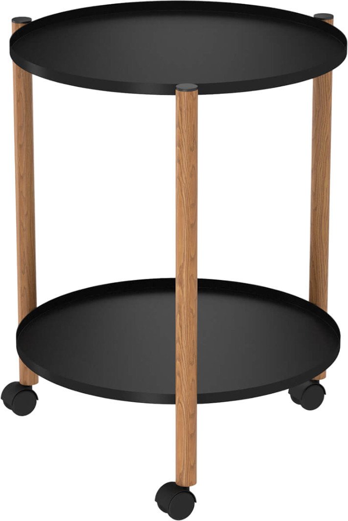 Журнальный столик Sheffilton SHT-CT62 (черный муар/светлый орех) - фото