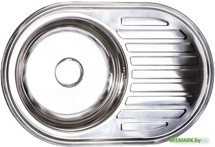 Кухонная мойка AKS Овальная 77x50 (полированная) - фото