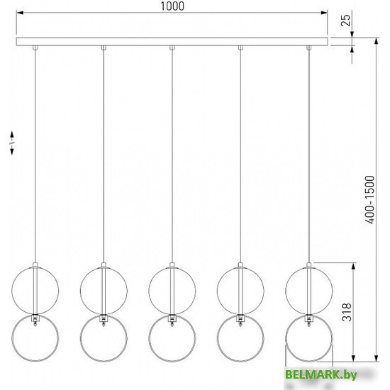 Подвесная люстра Евросвет Selisa 50092/5 хром/дымчатый - фото2