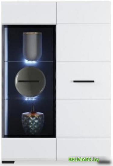 Тумба Империал Йорк 1д1в (белый жемчуг-белый глянец) - фото