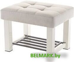 Банкетка AMC Lux 4 с полкой ткань бежевый/бежевый/коричневый 4.2Б60332 - фото