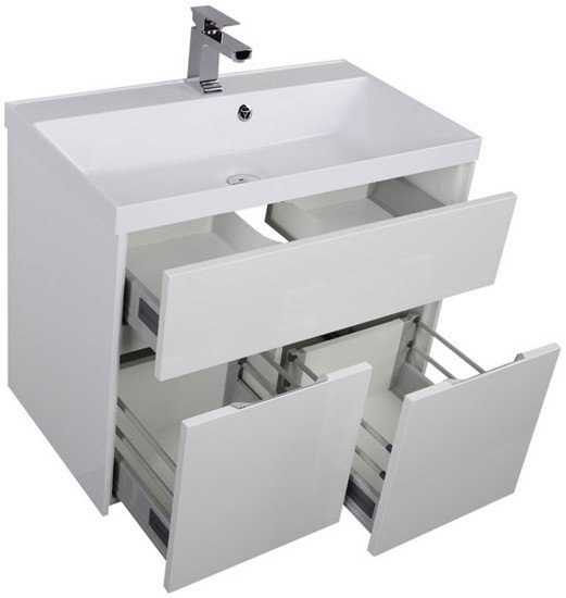 Aquanet Тумба под умывальник Латина 80 (белый) - фото2