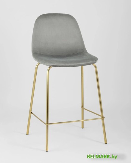 Стул Stool Group Валенсия SN полубарный OS-001CB HLR-18 (велюр серый/золотые ножки) - фото2