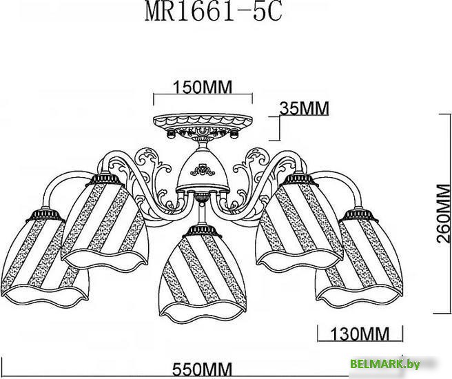 Люстра средней высоты Myfar Nicole MR1661-5C - фото2