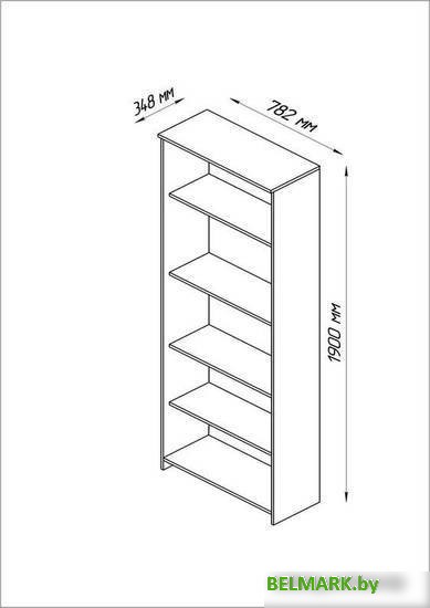 Стеллаж Mio Tesoro Сириус 78x190 2.02.07.120.5 (дуб венге) - фото2
