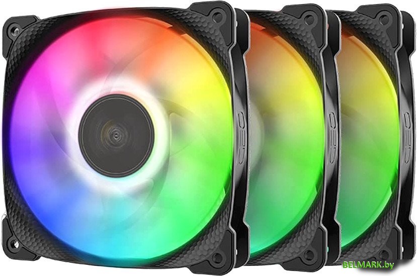 Набор вентиляторов Geometric Future Squama 2501 ARGB Triple Pack (черный) - фото