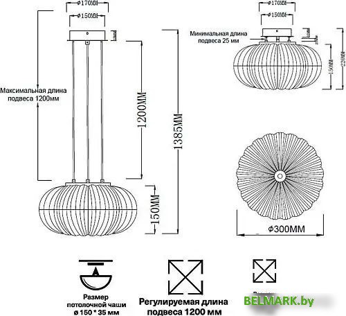 Подвесная люстра Sonex Angelo 7720/24L - фото2