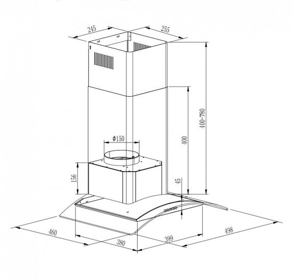 Кухонная вытяжка GrandGermes Brela 50 (черный) - фото2